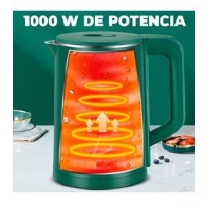 Jarra Hervidor de Agua Tetera Electrica 2.3L Inoxidable / Poliprop. Libre BPA.