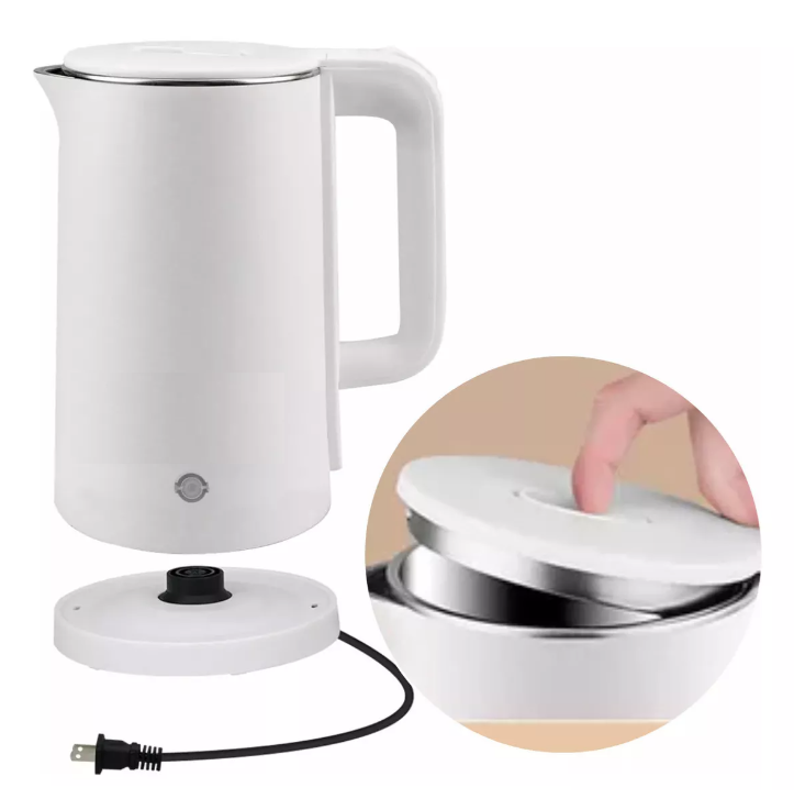 Jarra Hervidor de Agua Tetera Electrica 2.3L Inoxidable / Poliprop. Libre BPA.