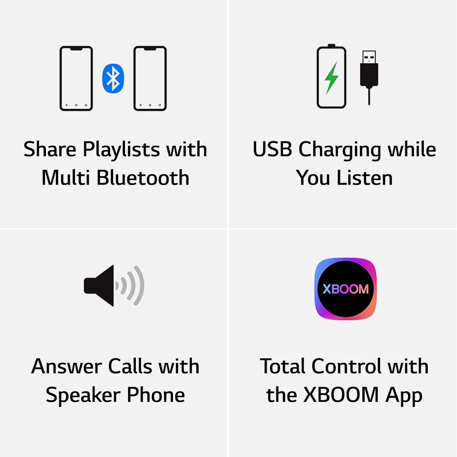 LG XBOOM Go PL2 - Bocina Bluetooth Portátil Inalámbrica con hasta 10 Horas de Batería - Color Negro