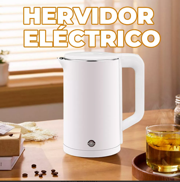 Jarra Hervidor de Agua Tetera Electrica 2.3L Inoxidable / Poliprop. Libre BPA.