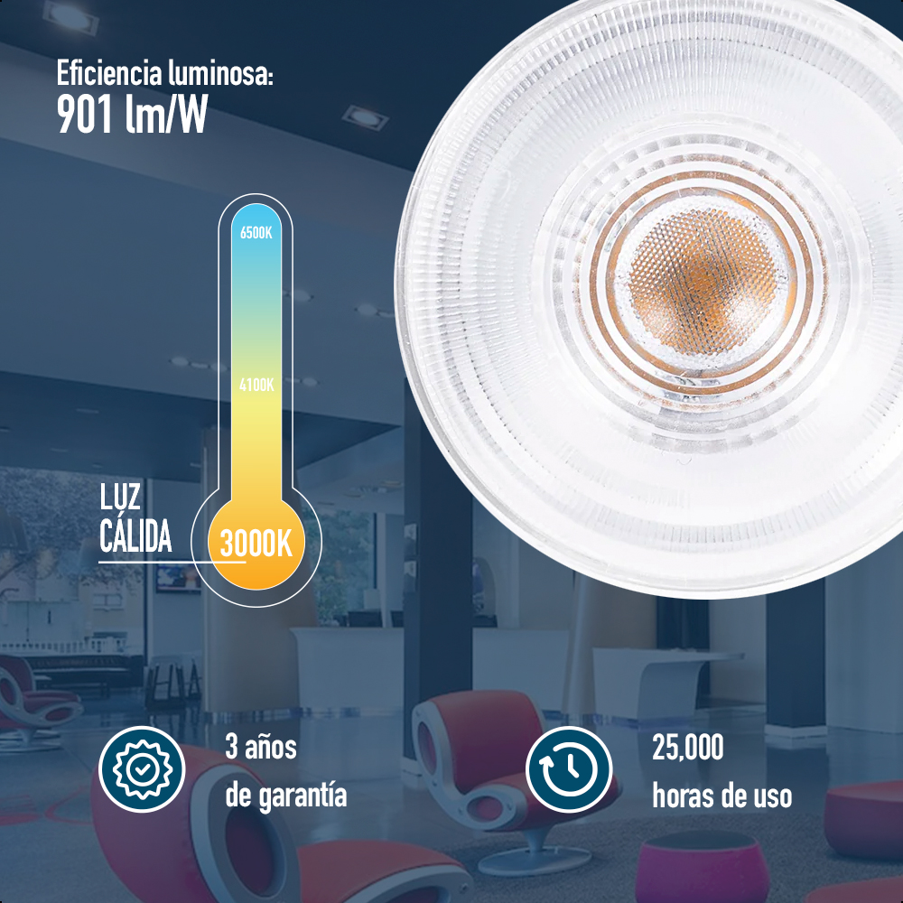 Foco Led Par20 Atenuable 8W Base E26 Long Neck Color De La Luz Blanco Cálido