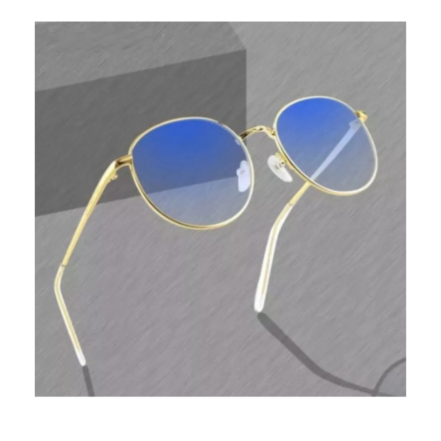 Lentes anti luz azul marco metálico dorado - Main Image