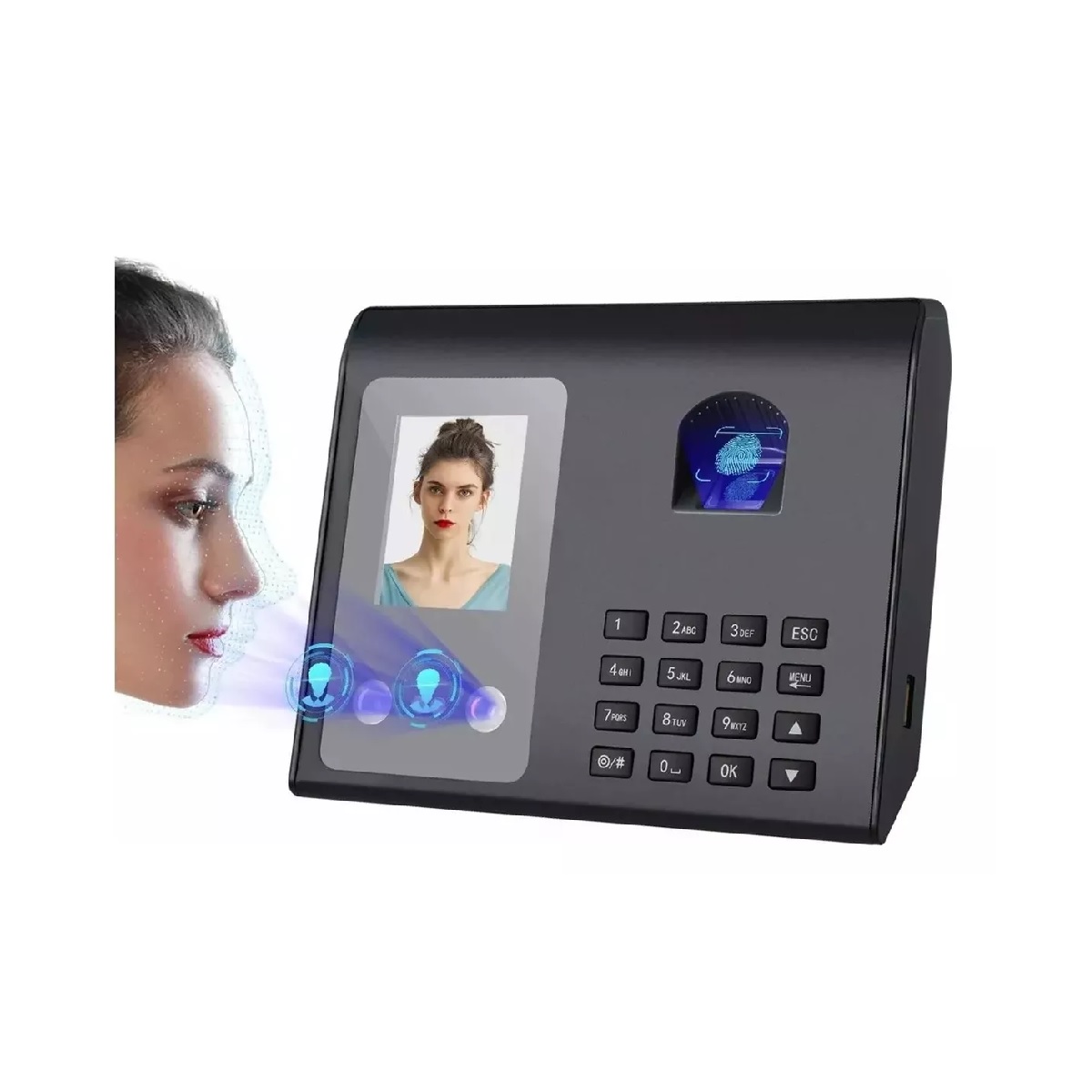 Reloj Checador Biometrico 3 En 1 Con Detección Dactilar Y Facial