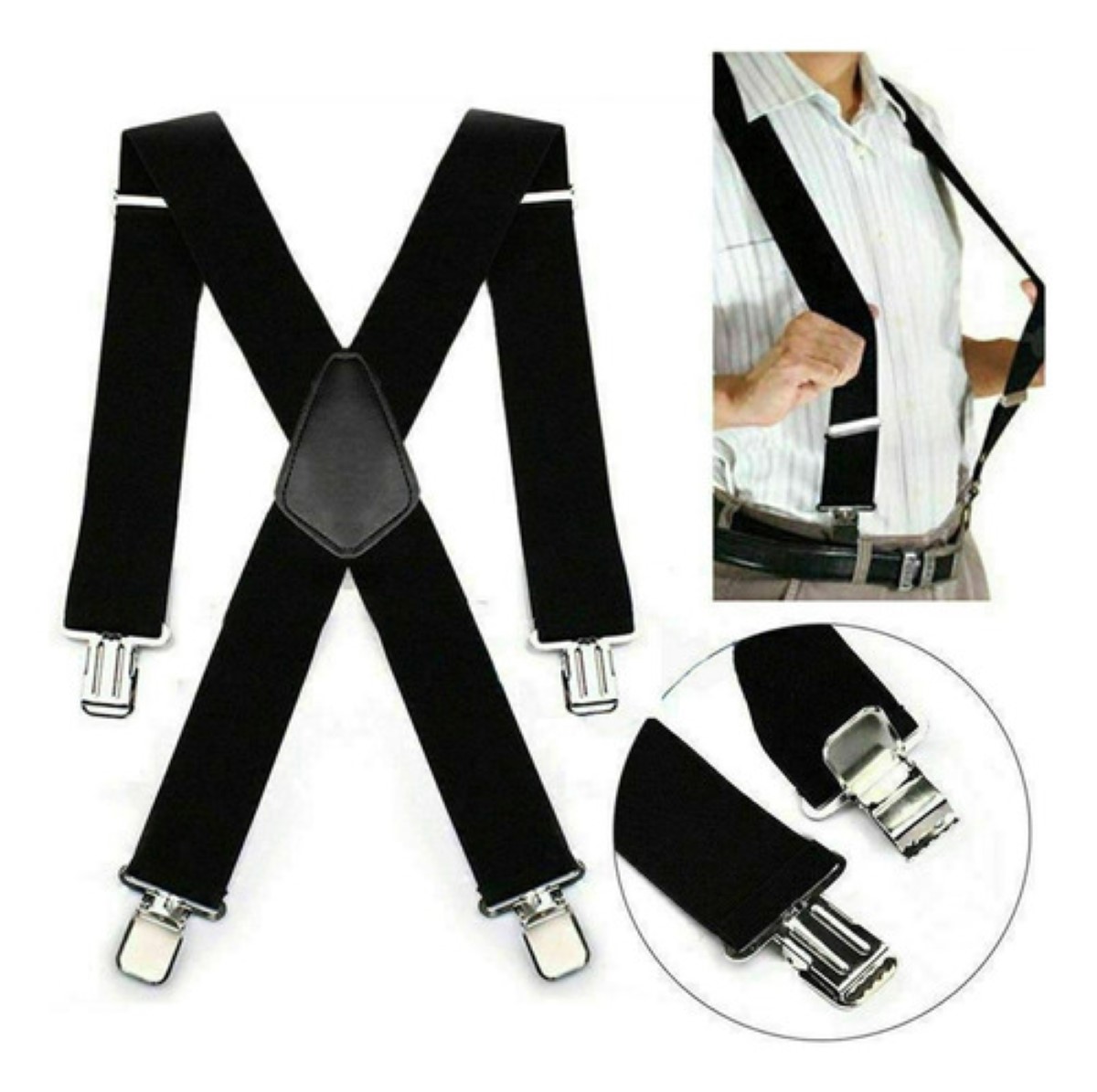 Tirantes Para Caballero Elegantes, Ajustables Y Elásticos Negro