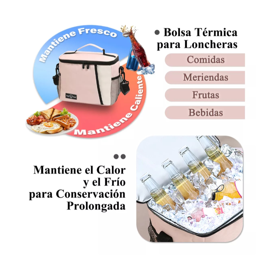 Loncheras Térmicas Para Mujer rosa