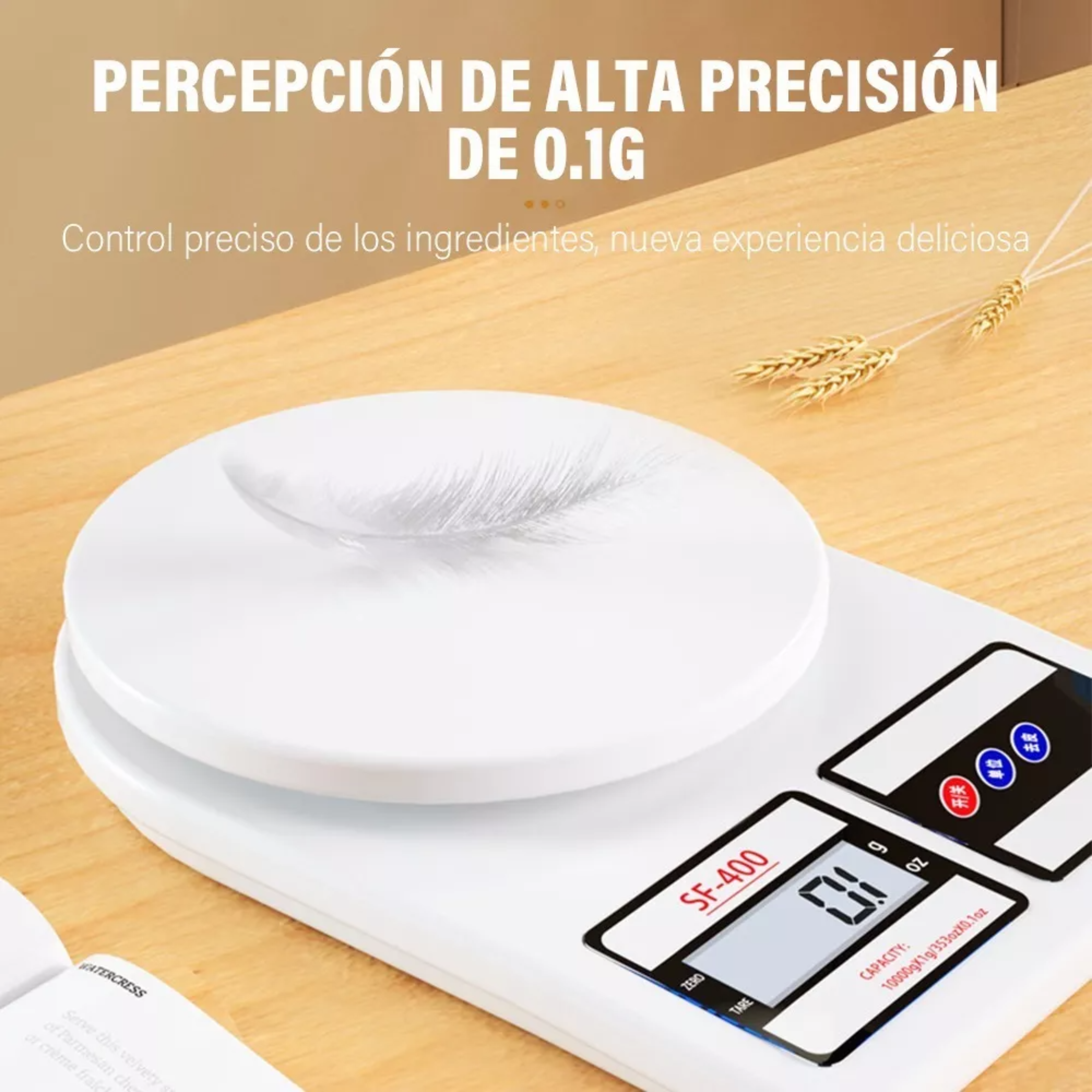 Báscula Electrónica Digital 10kg/1g Y Set De Tazas Medidoras Color color mezclado