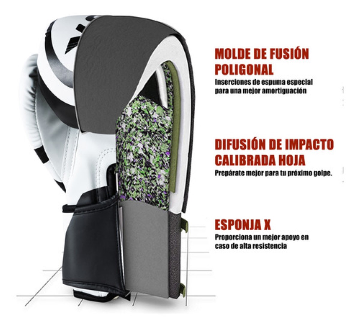 Guantes De Box Para Kickboxing Strap Velcro 16 Oz Blanco