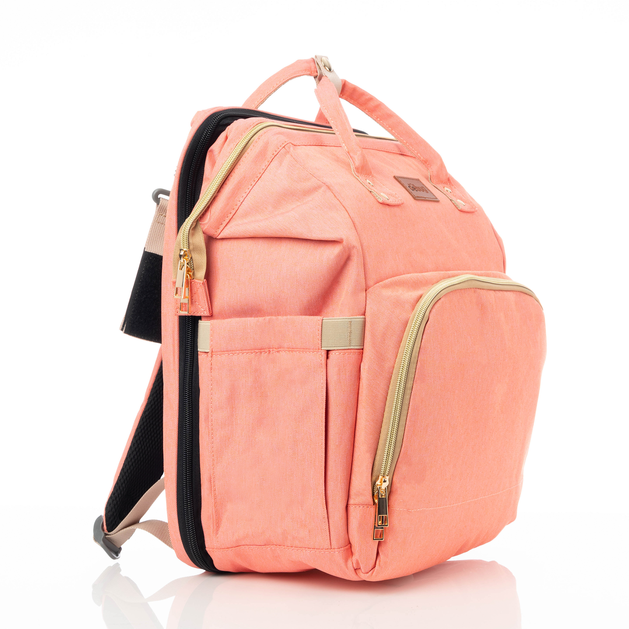 Mochila Pañalera Debug para bebé con cambiador cuna, color Coral