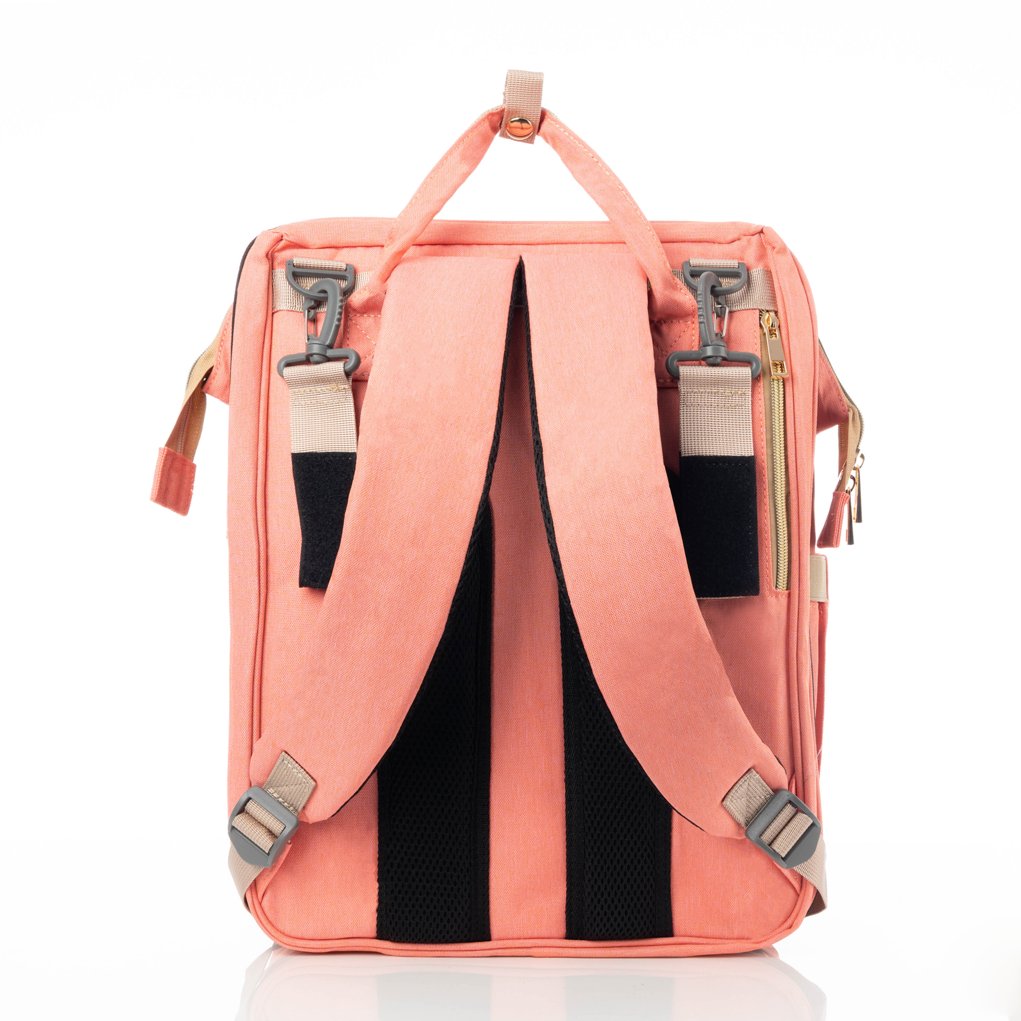 Mochila Pañalera Debug para bebé con cambiador cuna, color Coral