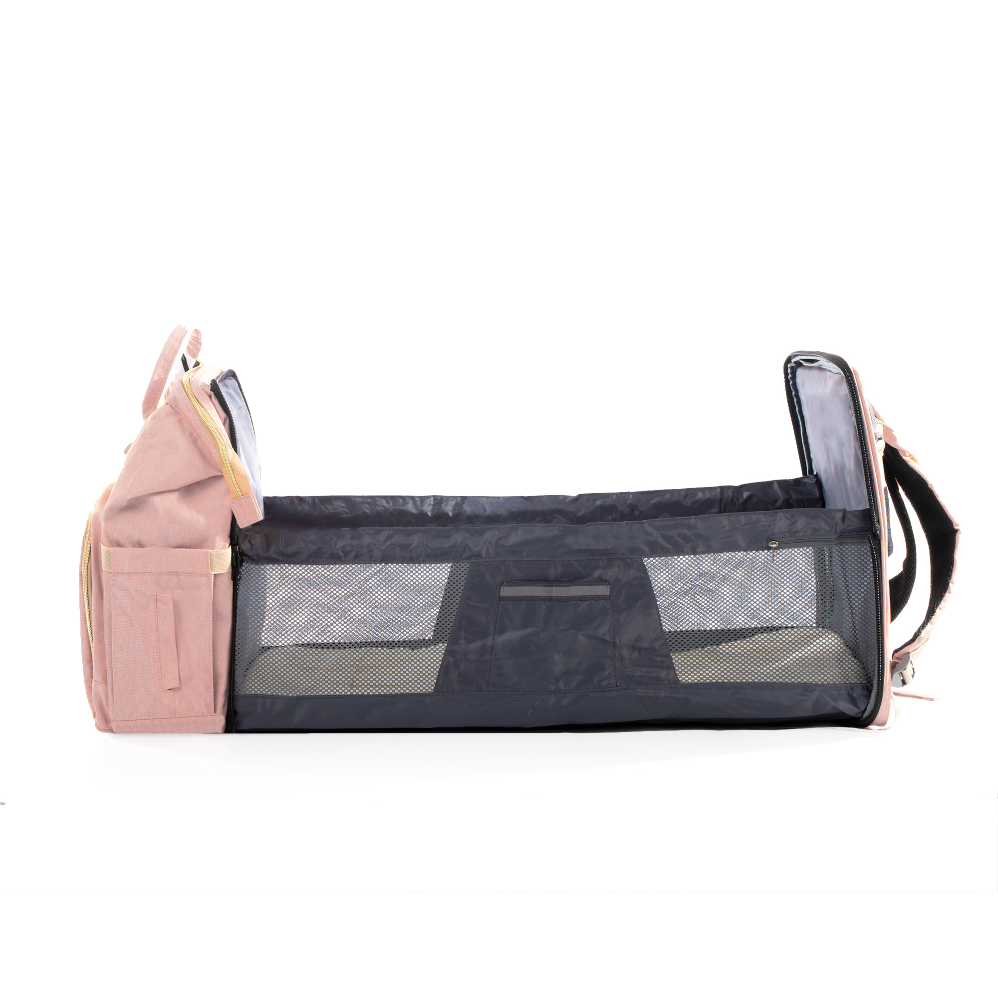 Mochila Pañalera Debug para bebé con cambiador cuna, color Rosa
