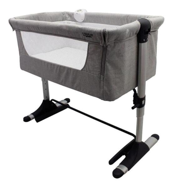 Cuna De Bebe Colecho Infanti Vinny Luz Antireflujo Mecedor Gris..