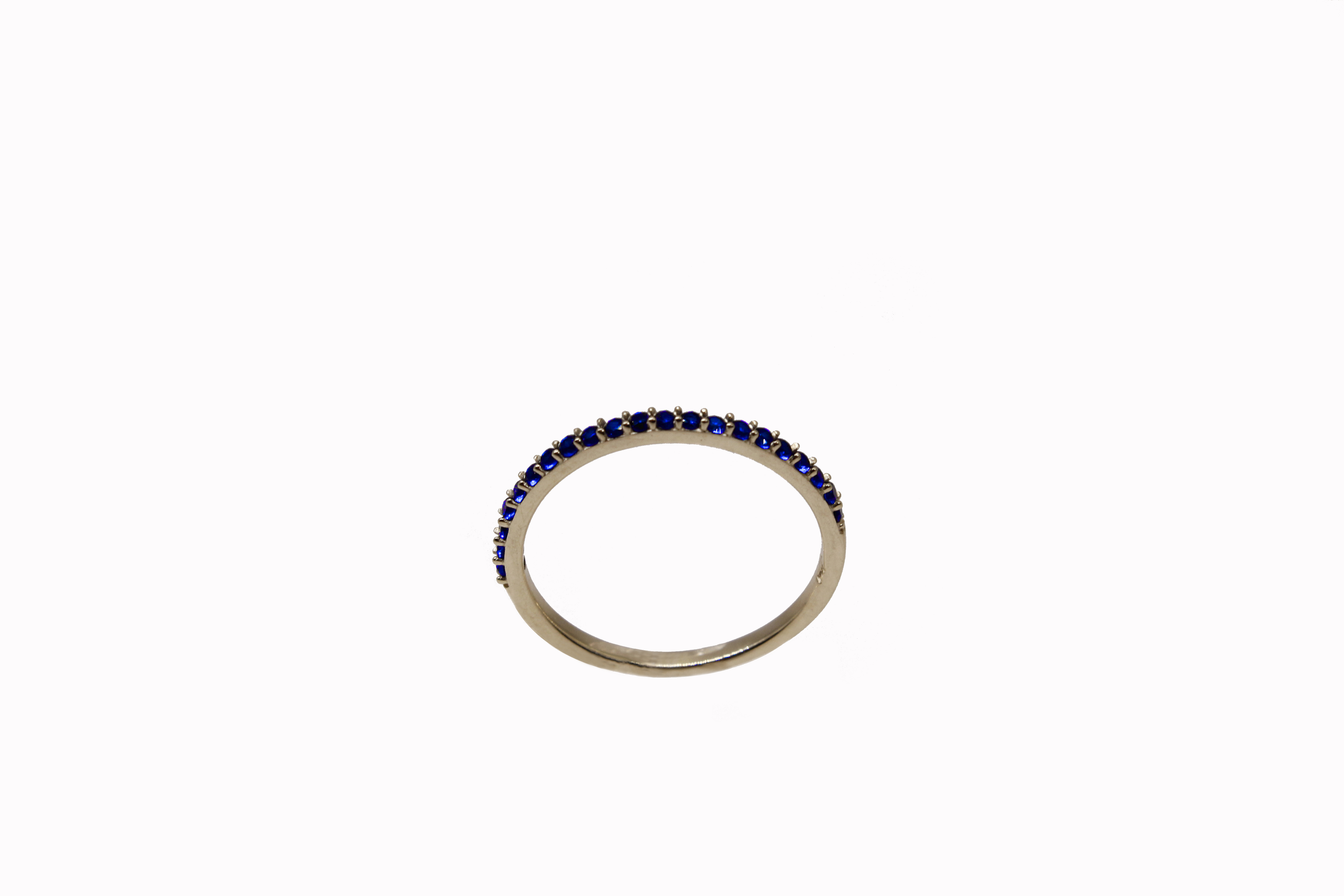 Anillo Churumbela Oro 10k Piedra Zirconia Azul