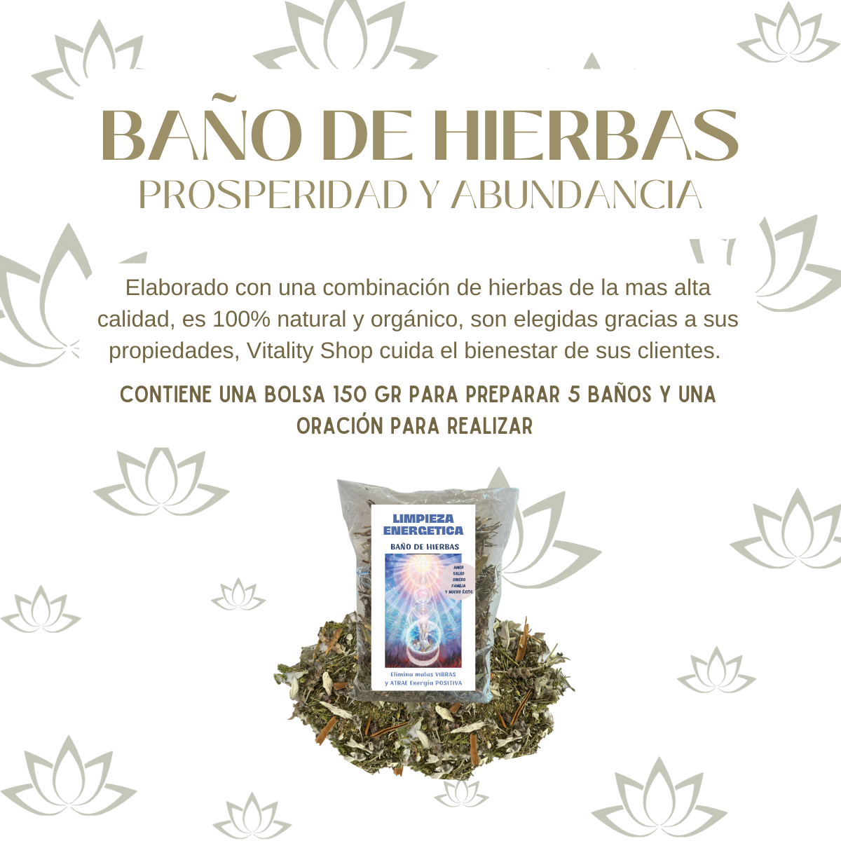 Baño de hierbas limpieza energética prosperidad y abundancia 150gr
