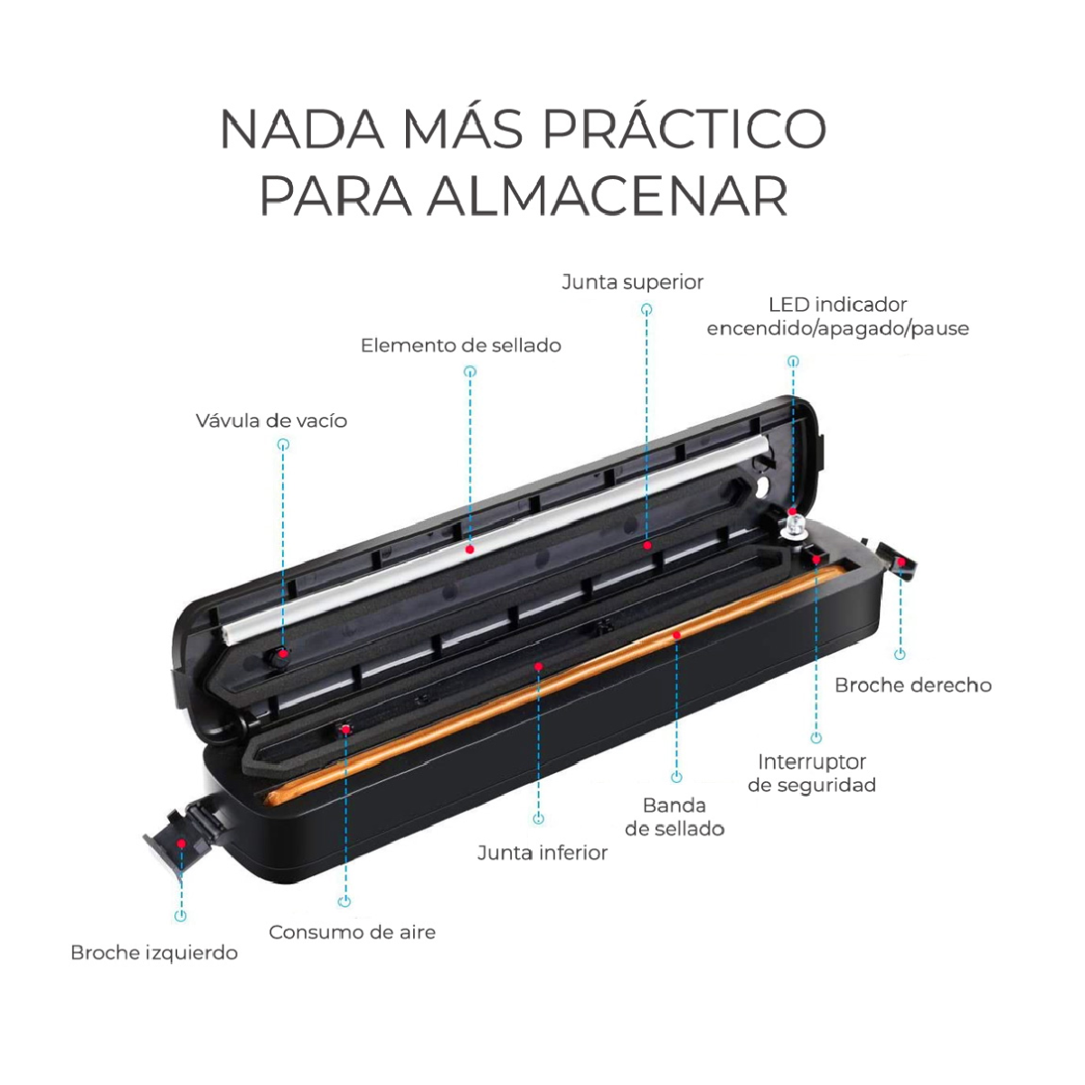 Empaquetadora de Alimentos al Vacio con 30 Bolsas de 500g c/u.