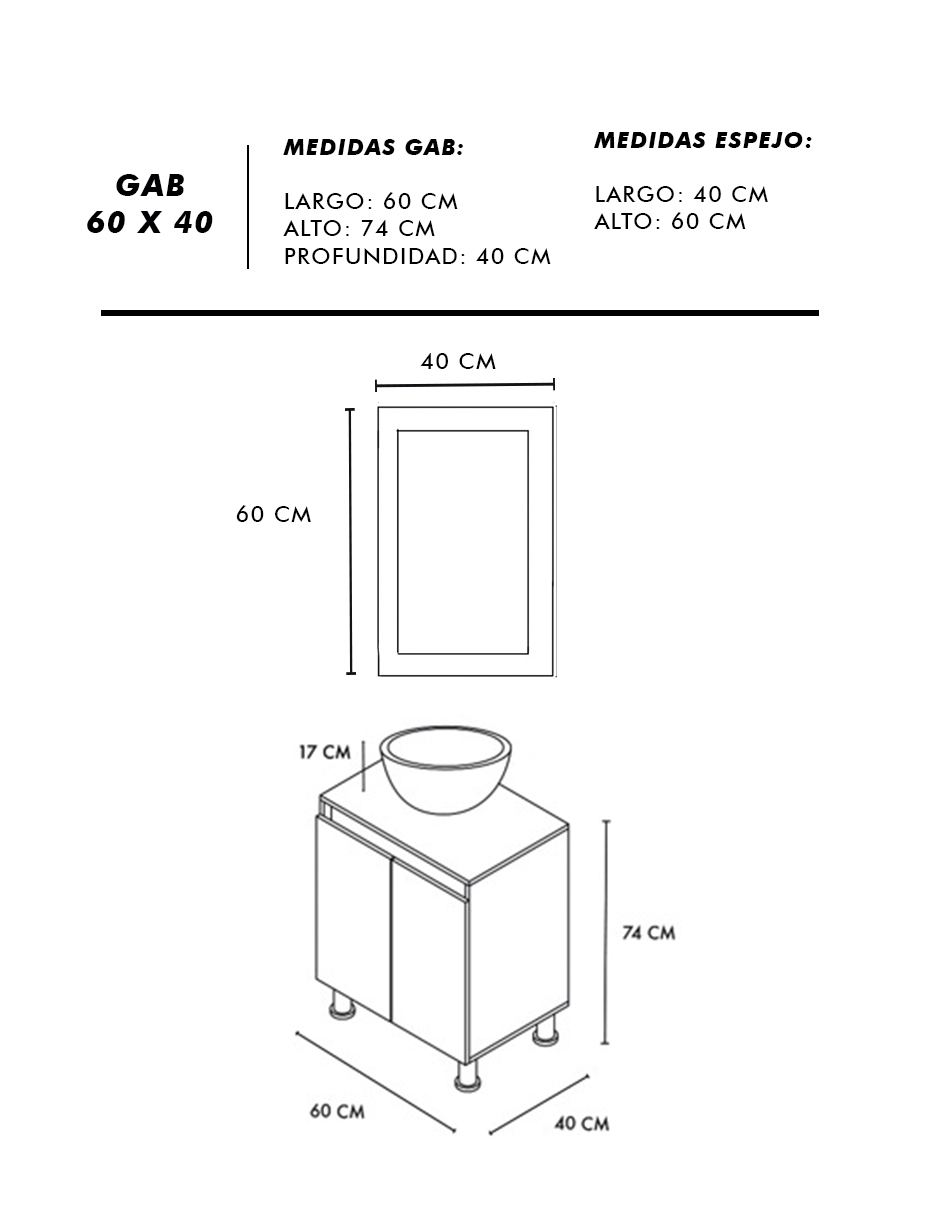 Gabinete De Baño Para Lavabo Con Espejo Decorativo MAYA