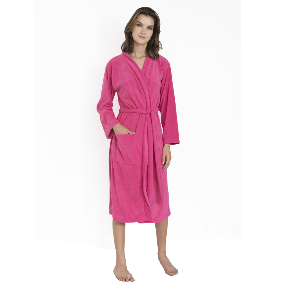 Bata de mujer, calidad premium, super suave, color ROSA FIUSHA, varias tallas.