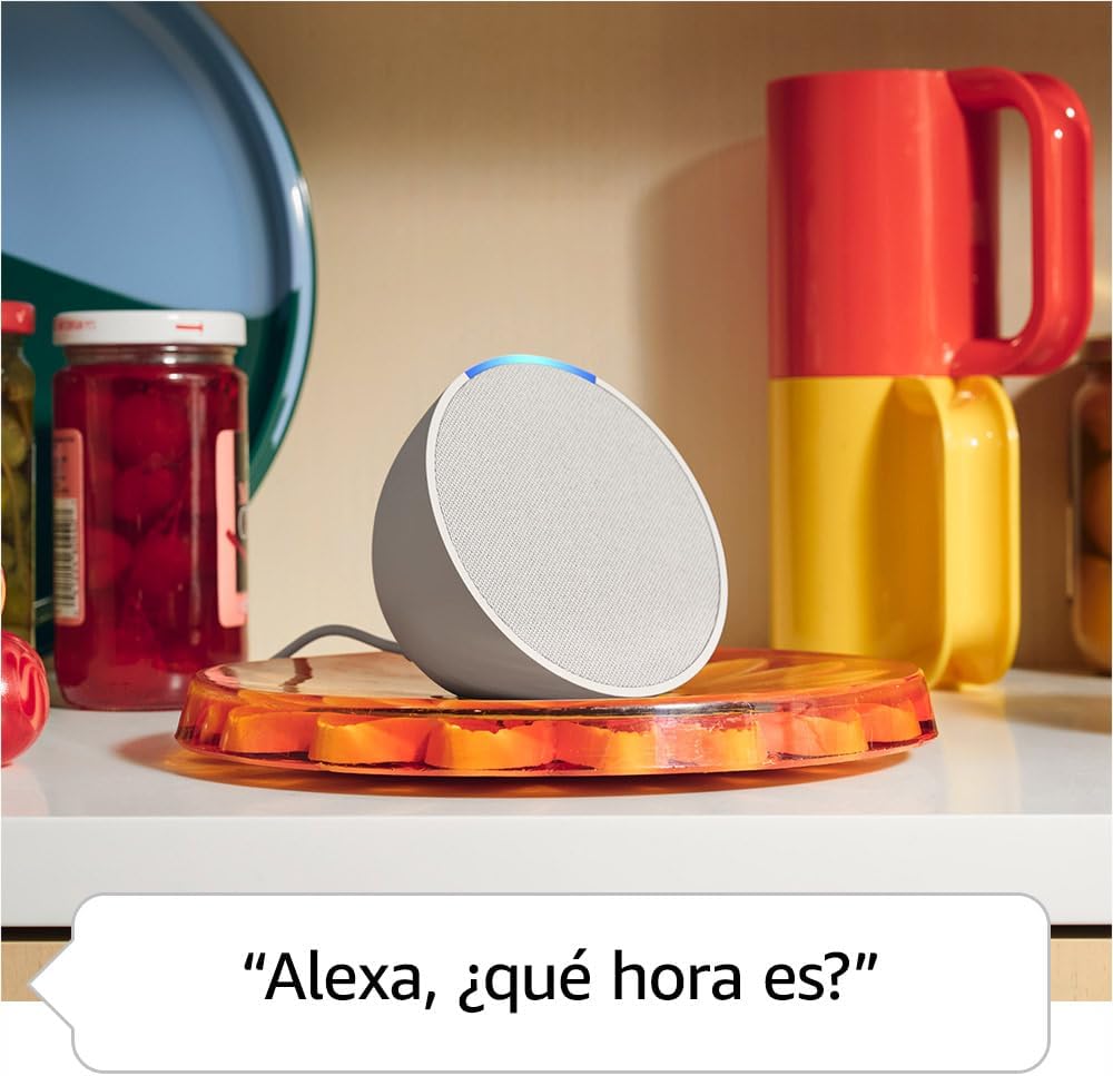 Amazon Echo Pop | Bocina Inteligente Compacta con Sonido Definido y Alexa - Color Verde Azulado