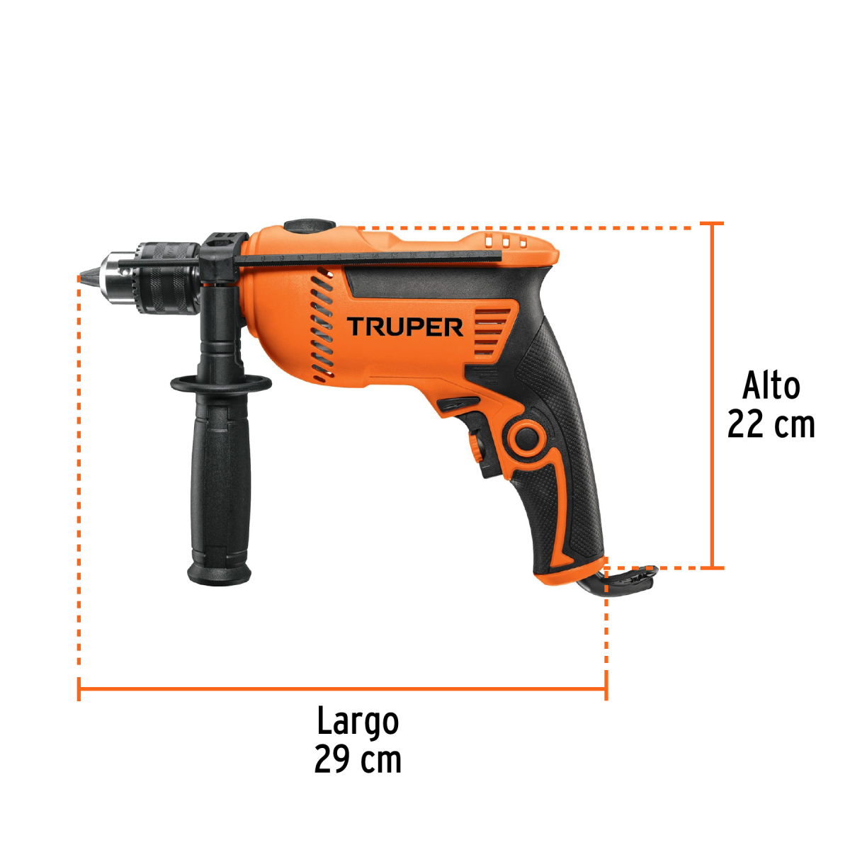 Truper Taladro Rotomartillo 1/2" 650 W profesional - ROTO-1/2A7