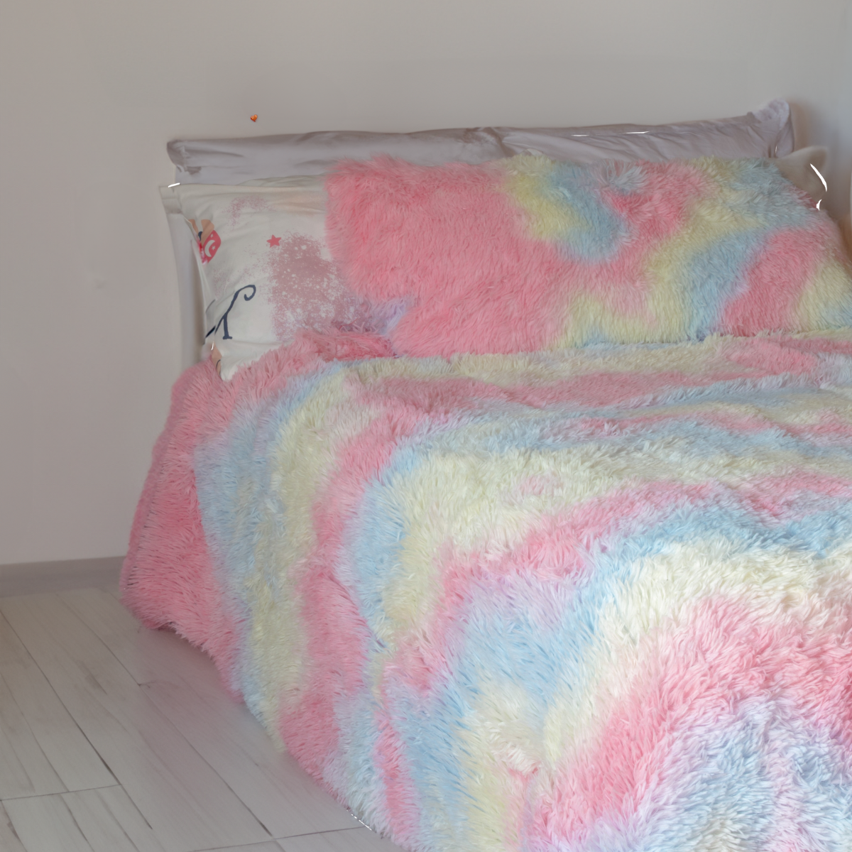Edredón de Pelo Sintético Faux Fur, Cobertor Pelo Alto Aborregado por Dentro, Ultra Suave y Calientito, Relleno Esponjoso, Medida Matrimonial Y Queen Size