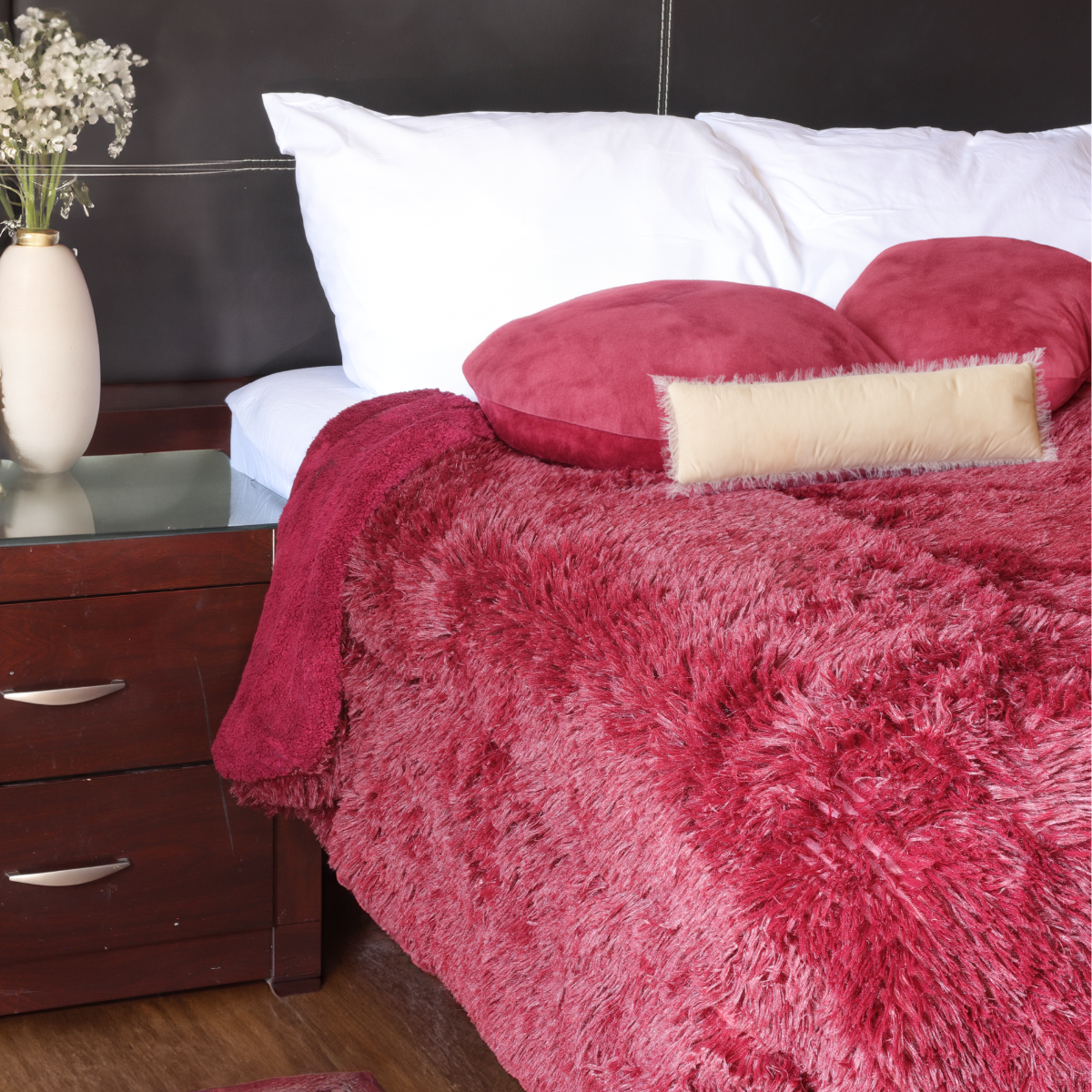 Edredón de Pelo Sintético Faux Fur, Cobertor Pelo Alto Aborregado por Dentro, Ultra Suave y Calientito, Relleno Esponjoso, Medida Matrimonial Y Queen Size