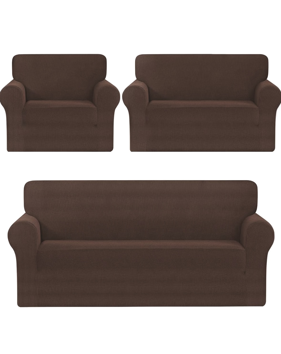 Protector Cubre Sala Jacquard Elástico Ajustable 3 Piezas