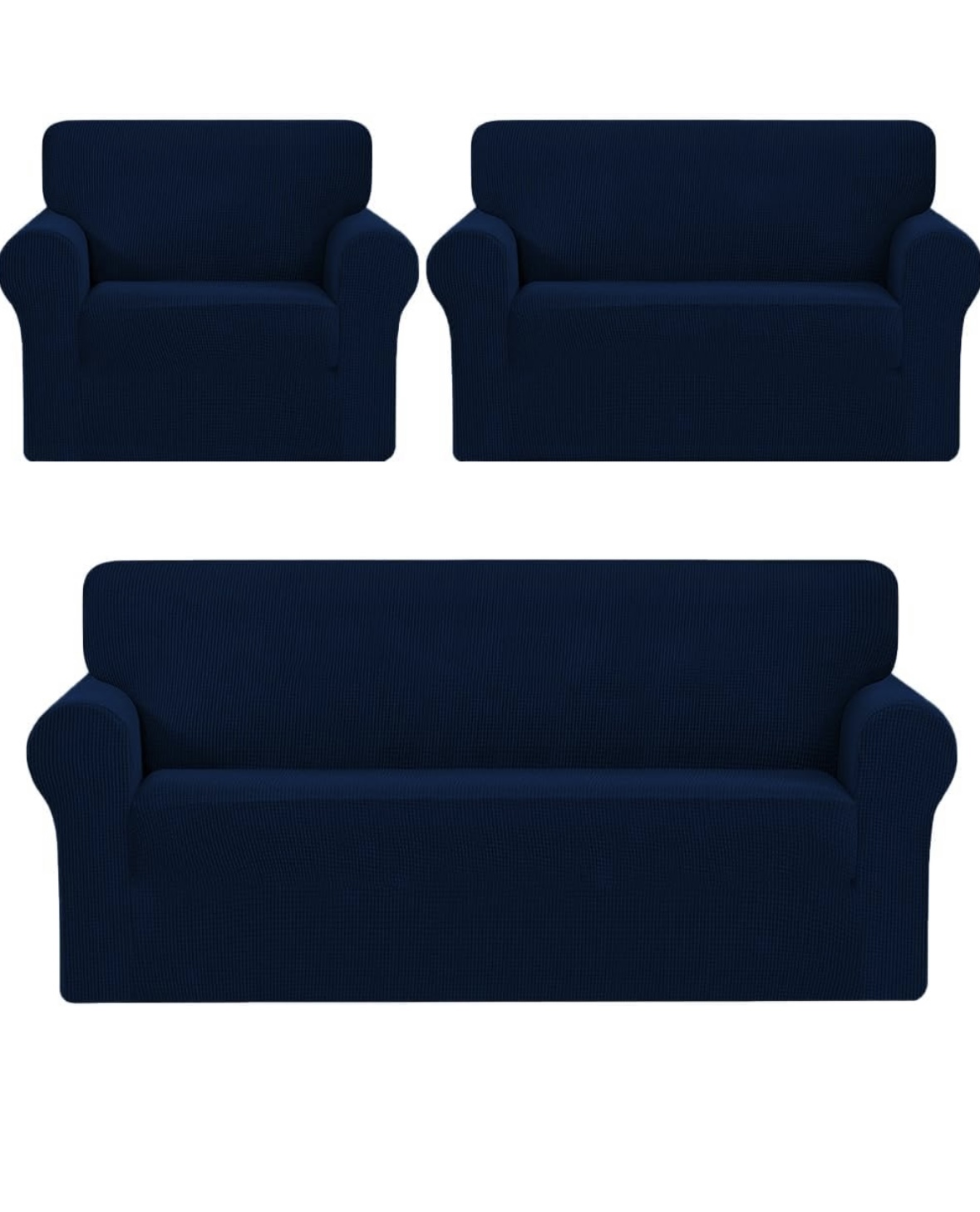 Protector Cubre Sala Jacquard Elástico Ajustable 3 Piezas