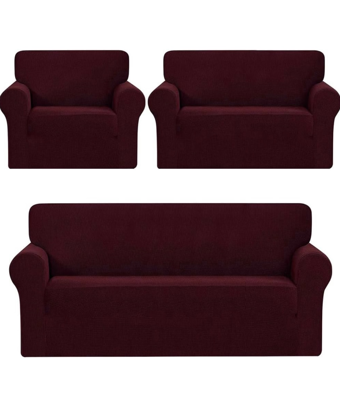 Protector Cubre Sala Jacquard Elástico Ajustable 3 Piezas