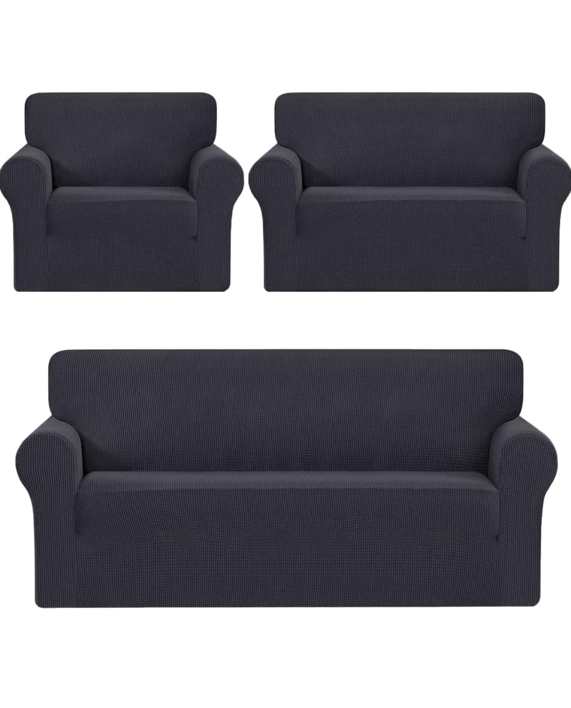 Protector Cubre Sala Jacquard Elástico Ajustable 3 Piezas