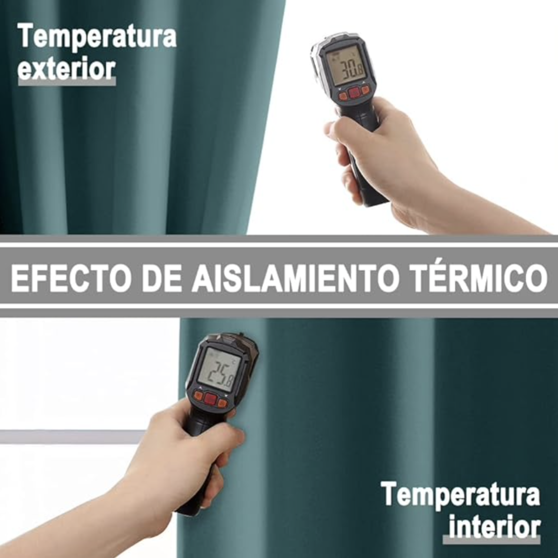 Cortinas Blackout con Aislamiento Térmico para Estar/Recámara Ventana, en 2 Paneles, con Ojales, Tela Impermeable, Reducción Ruido, Regulación de Temperatura (274 x 213 cm) 