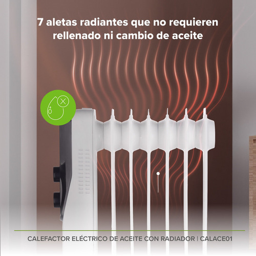 Calefactor Eléctrico De Aceite Con Radiador Avera Calace01 Color Blanco