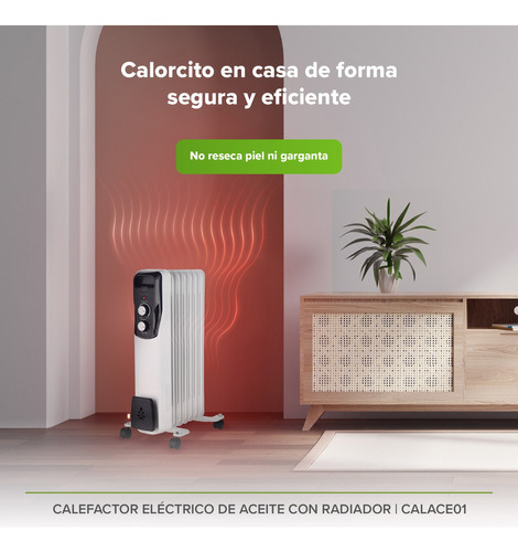 Calefactor Eléctrico De Aceite Con Radiador Avera Calace01 Color Blanco