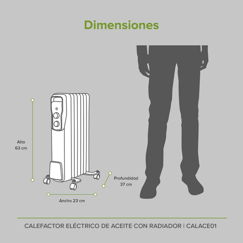 Calefactor Eléctrico De Aceite Con Radiador Avera Calace01 Color Blanco