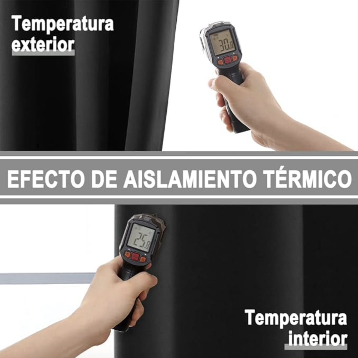 Cortinas Blackout con Aislamiento Térmico para Estar/Recámara Ventana, en 2 Paneles, con Ojales, Tela Impermeable, Reducción Ruido, Regulación de Temperatura (274 x 213 cm) 