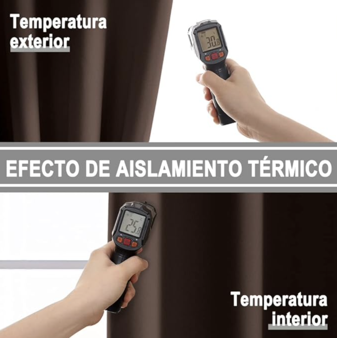 Cortinas Blackout con Aislamiento Térmico para Estar/Recámara Ventana, en 2 Paneles, con Ojales, Tela Impermeable, Reducción Ruido, Regulación de Temperatura (274 x 213 cm) 