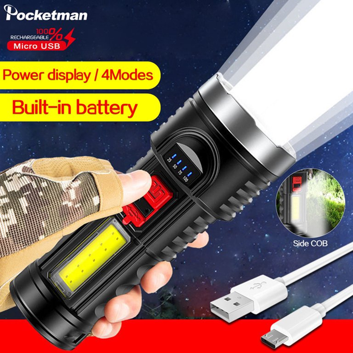 Linterna Tactica Recargable Linterna Led Militar