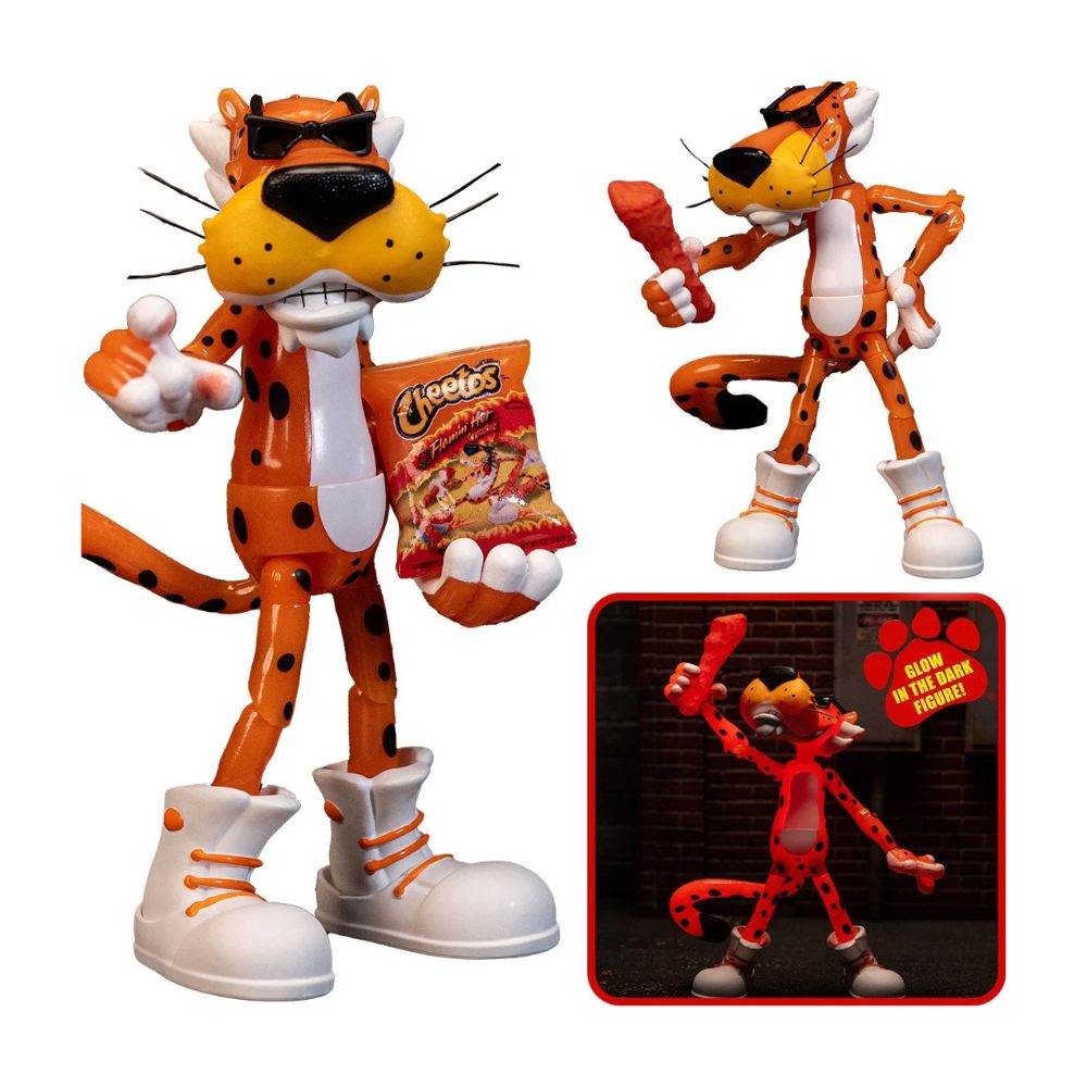 Chester Cheetah Flamin' Hot GLOW Figura de accion 6 pulgadas Cheetos