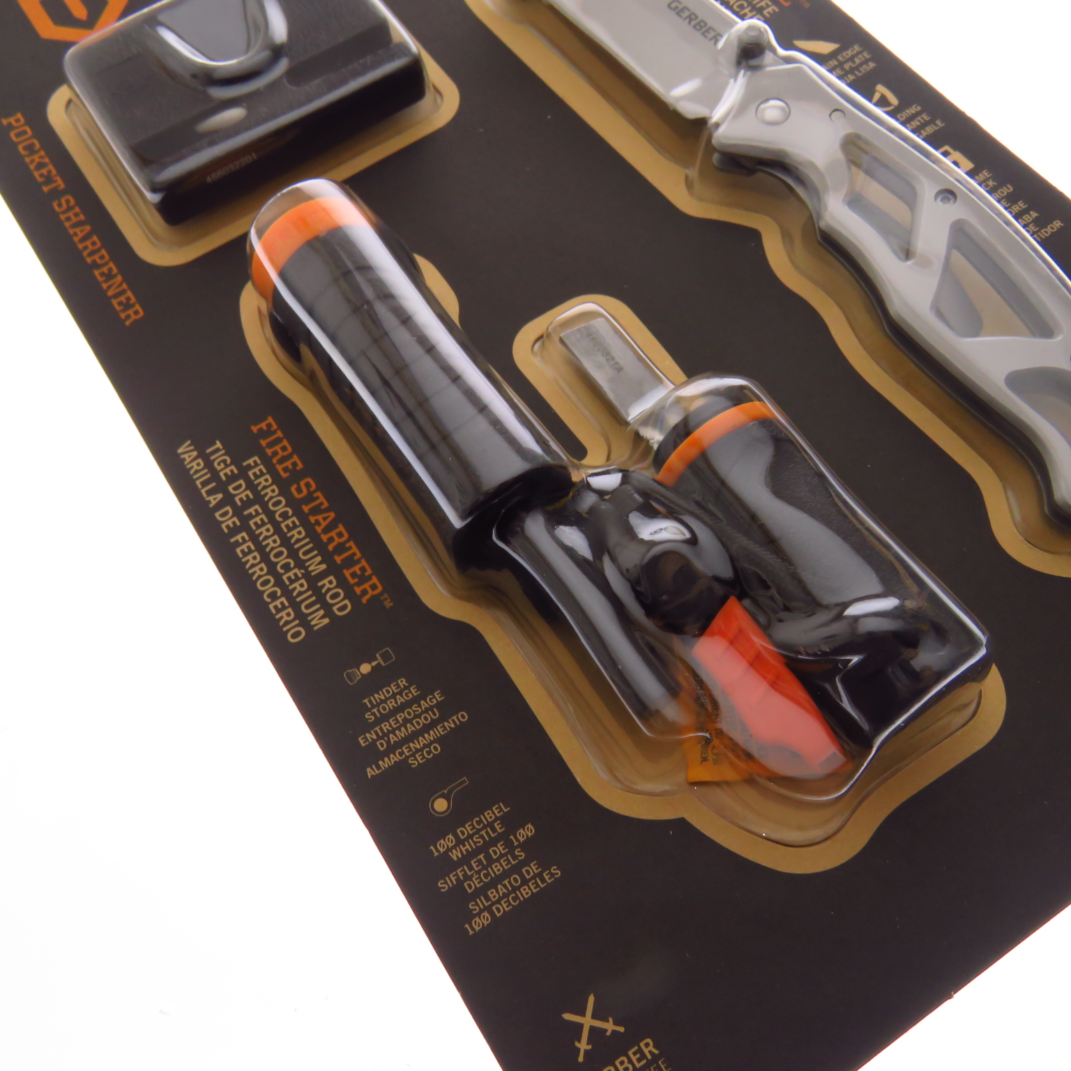 G4134 Gerber Combo Navaja Paraframe Iniciador Y Afilador