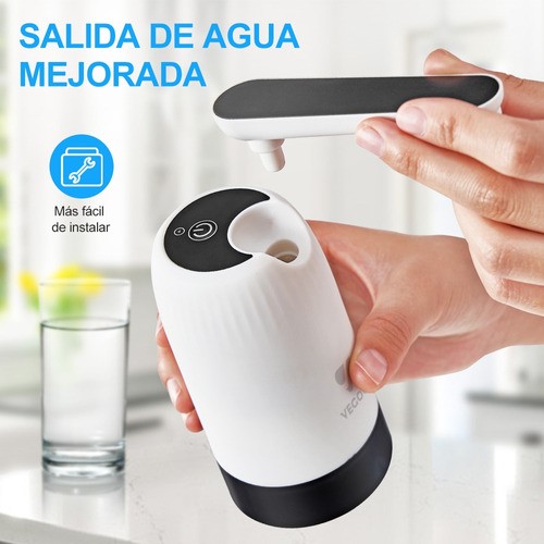 Dispensador De Agua Eléctrico Recargable Usb Bomba De Agua Blanco