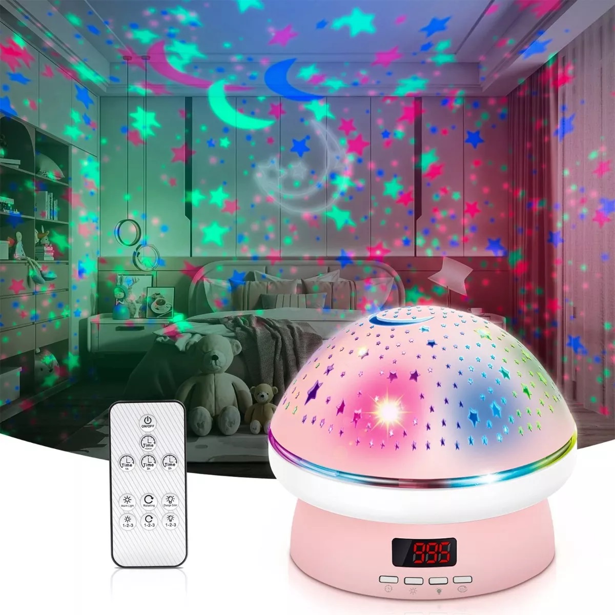 Lámpara Led Con Proyector De Estrellas Para Niños