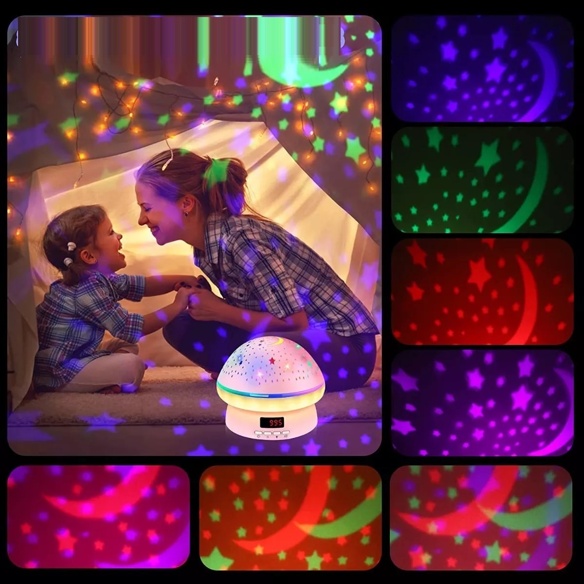 Lámpara Led Con Proyector De Estrellas Para Niños