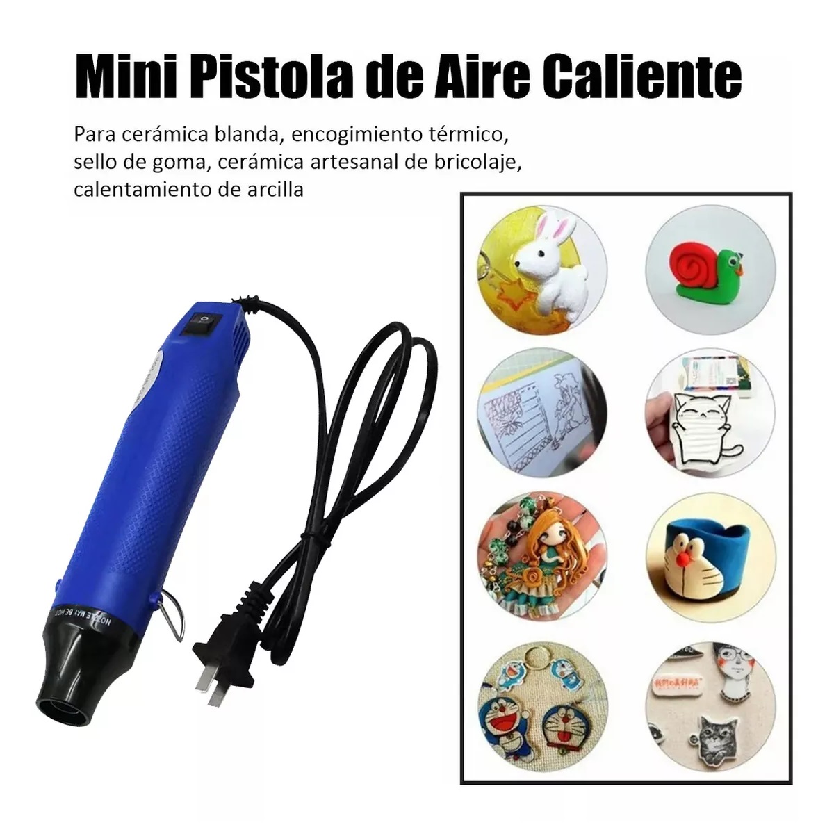 Mini Pistola De Calor 300w+530 Tubos Termorretráctiles Azul