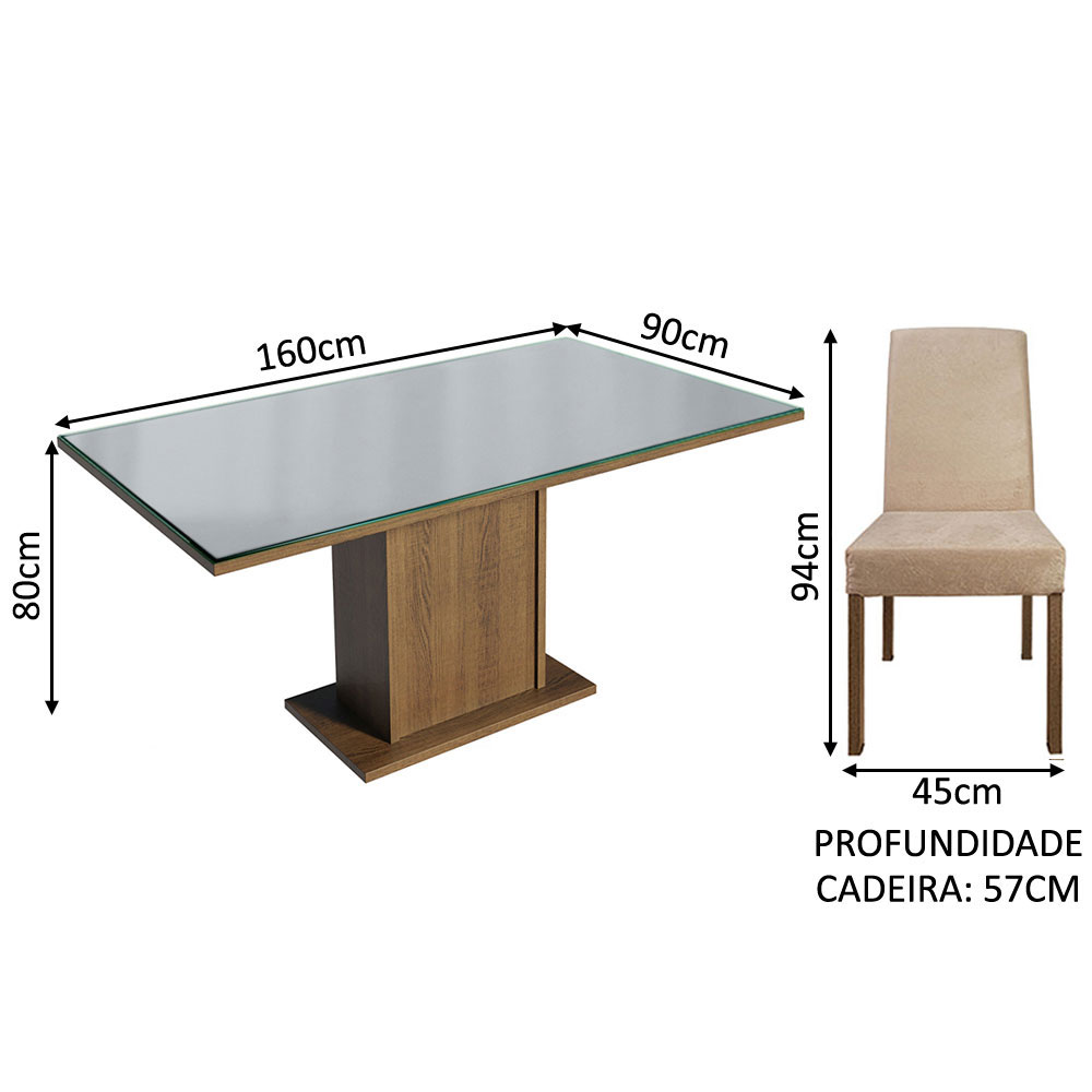 Juego de Comedor con Mesa y 4 Sillas Madesa Avril MGI