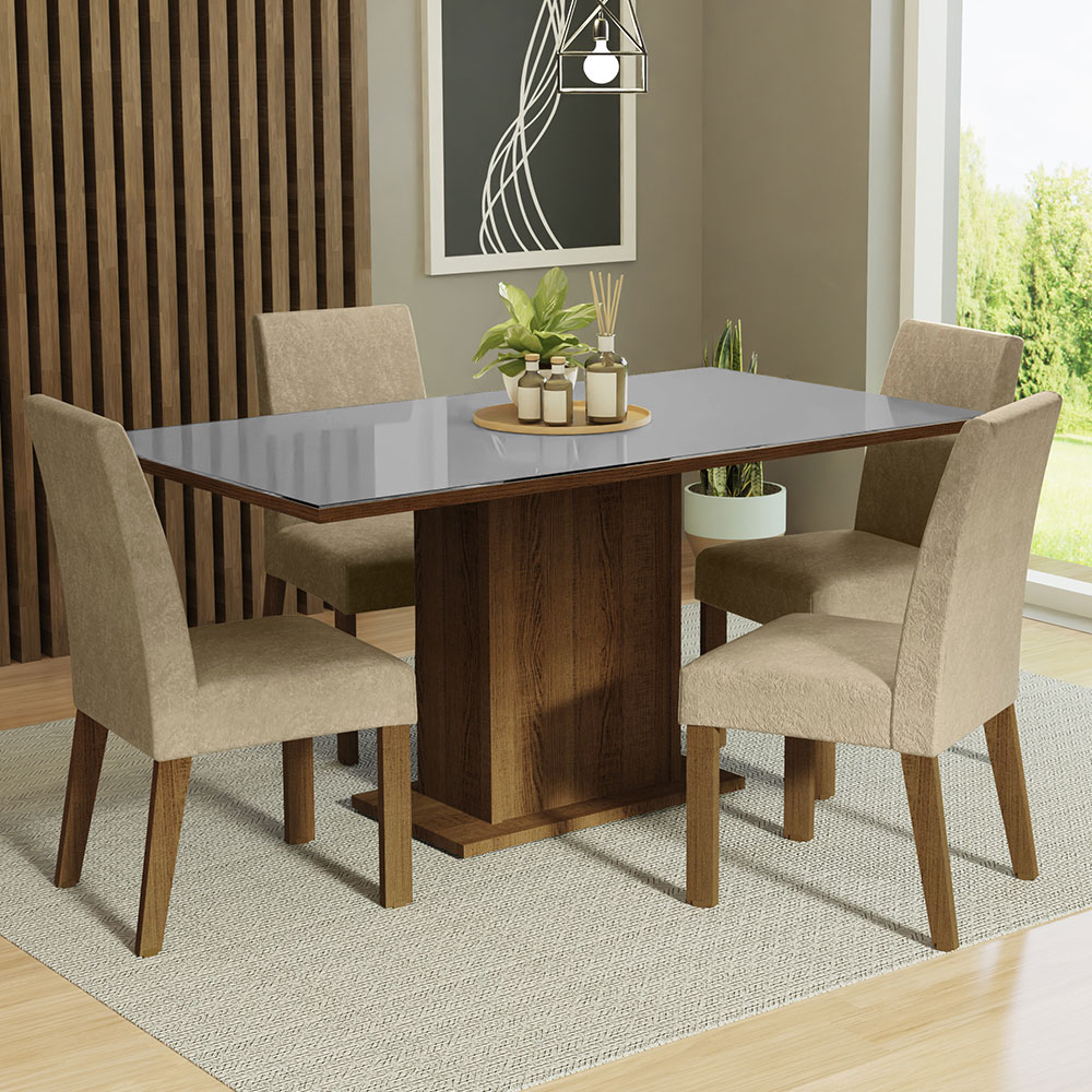 Juego de Comedor con Mesa y 4 Sillas Madesa Avril MGI