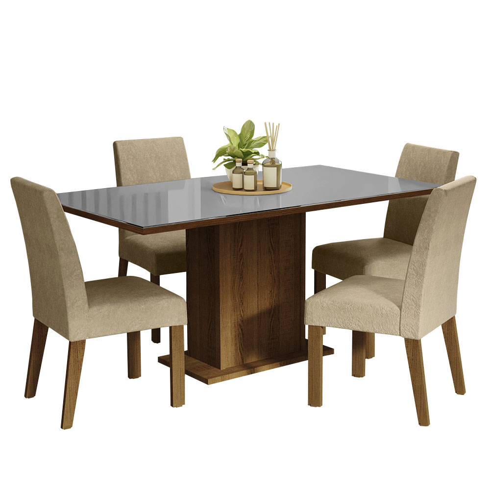 Juego de Comedor con Mesa y 4 Sillas Madesa Avril MGI
