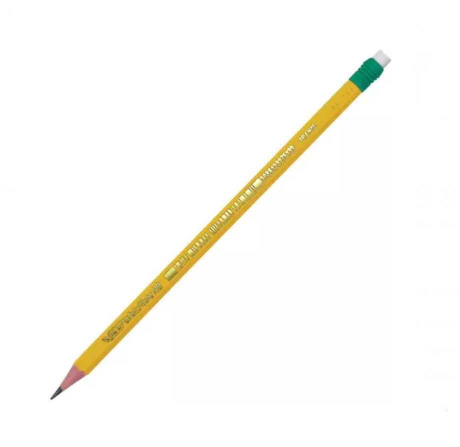 Lapiz Bic Evolution Hb2 Amarillo Resina 