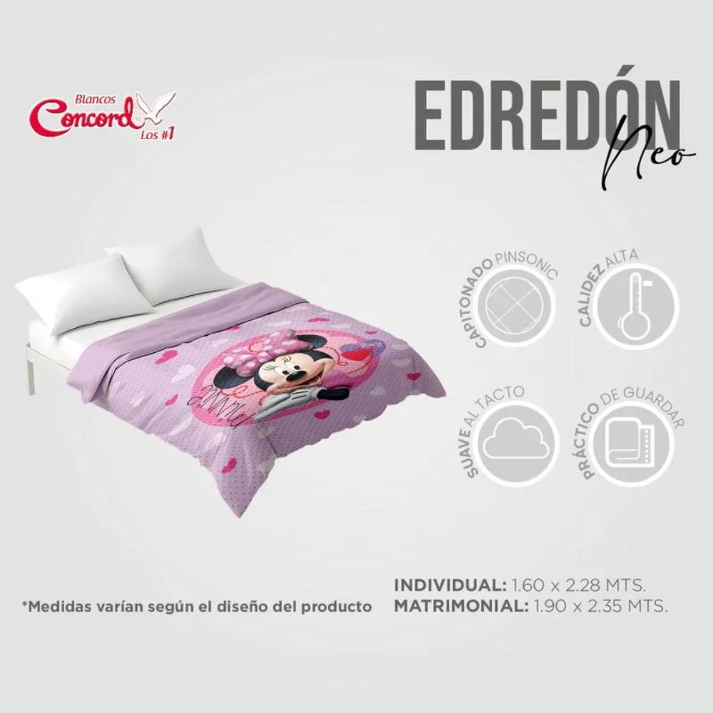 Edredón Individual Lavable Neo Minnie Love Rosa Concord