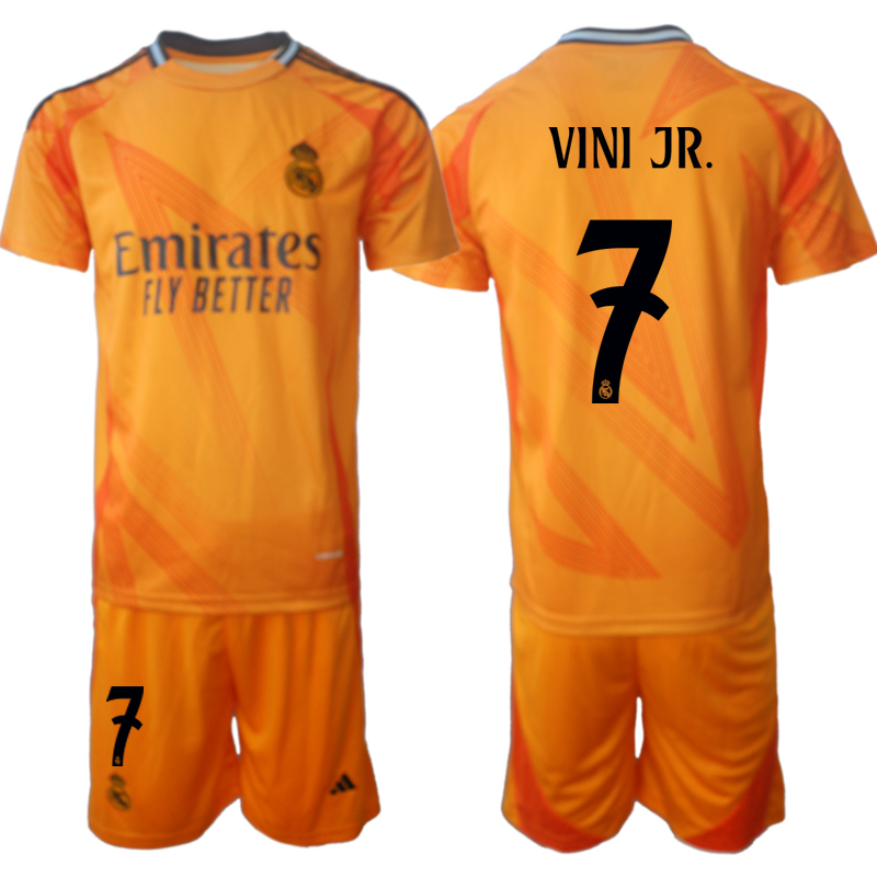 Nuevo! Jersey Real Madrid 2024/2025 Naranja Visita Vinicius Jr 7 Talla M