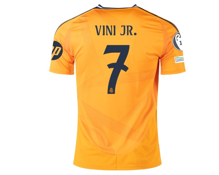 Nuevo! Jersey Real Madrid 2024/2025 Naranja Visita Vinicius Jr 7 Talla M