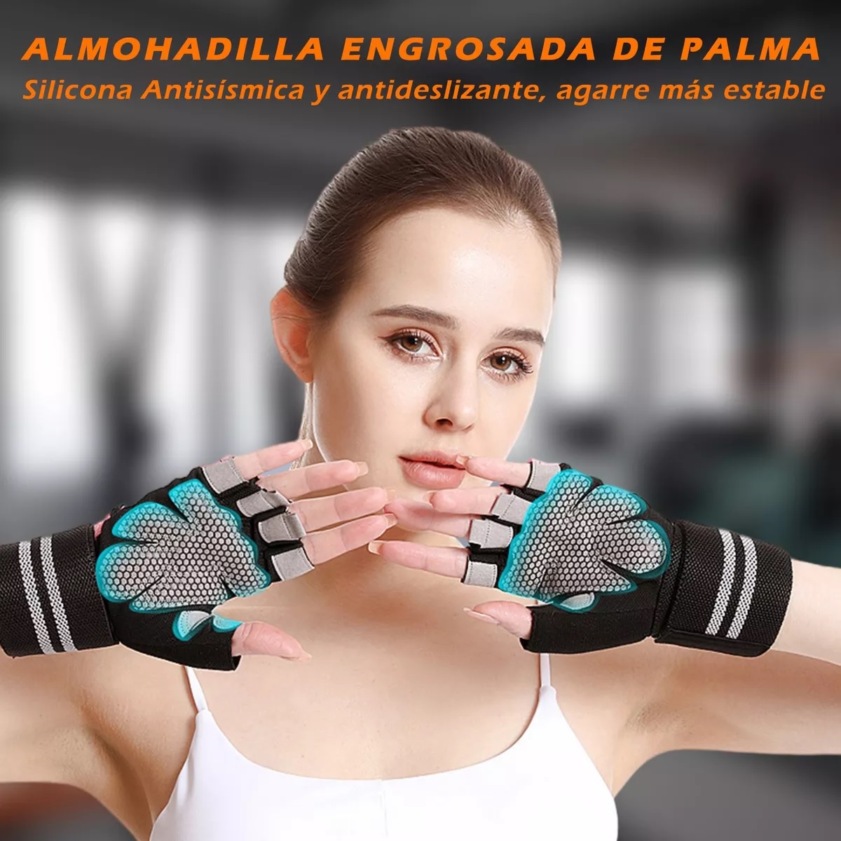Guantes Para Gym Pesas Deportivos Muñequeras  Negro M