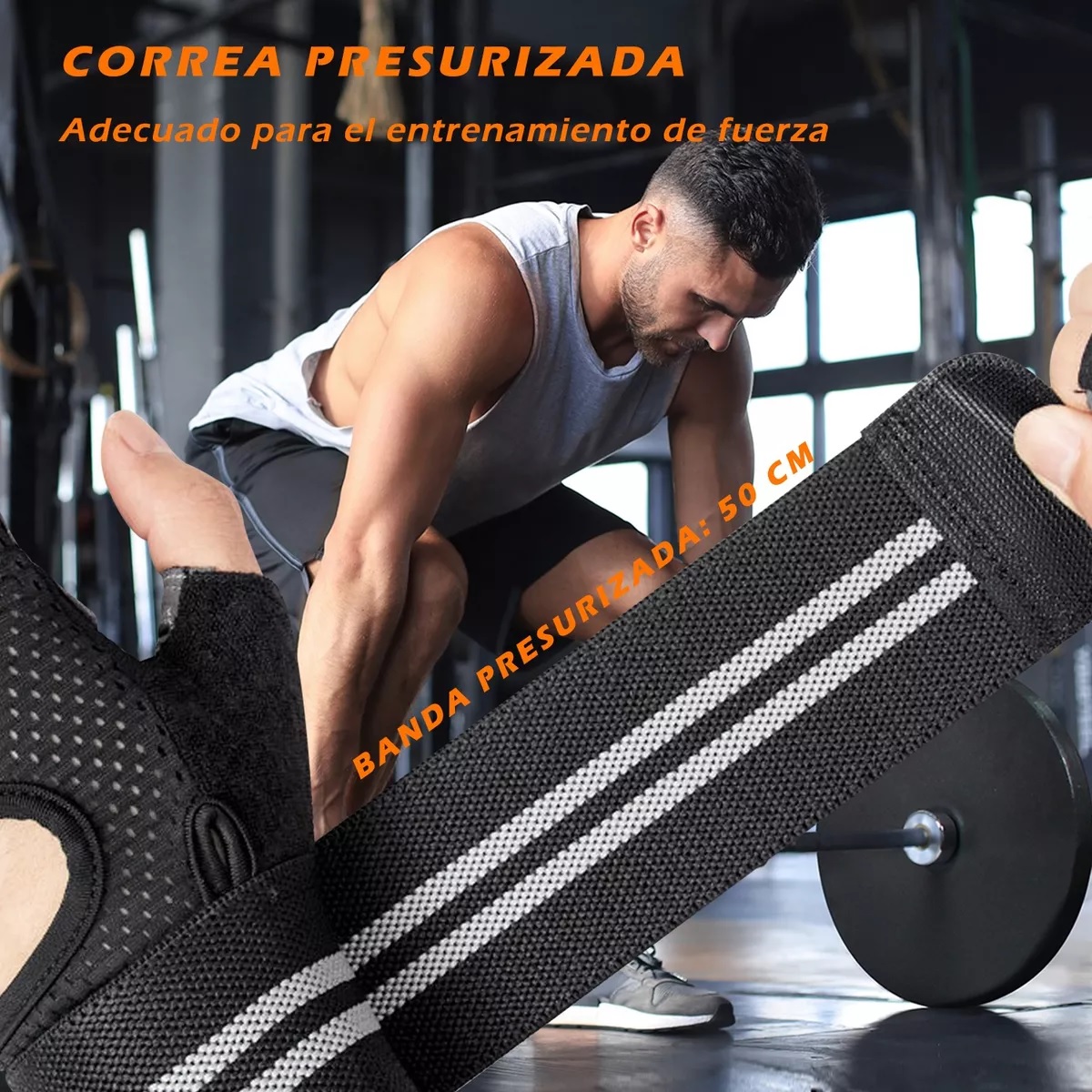 Guantes Para Gym Pesas Deportivos Muñequeras  Negro M